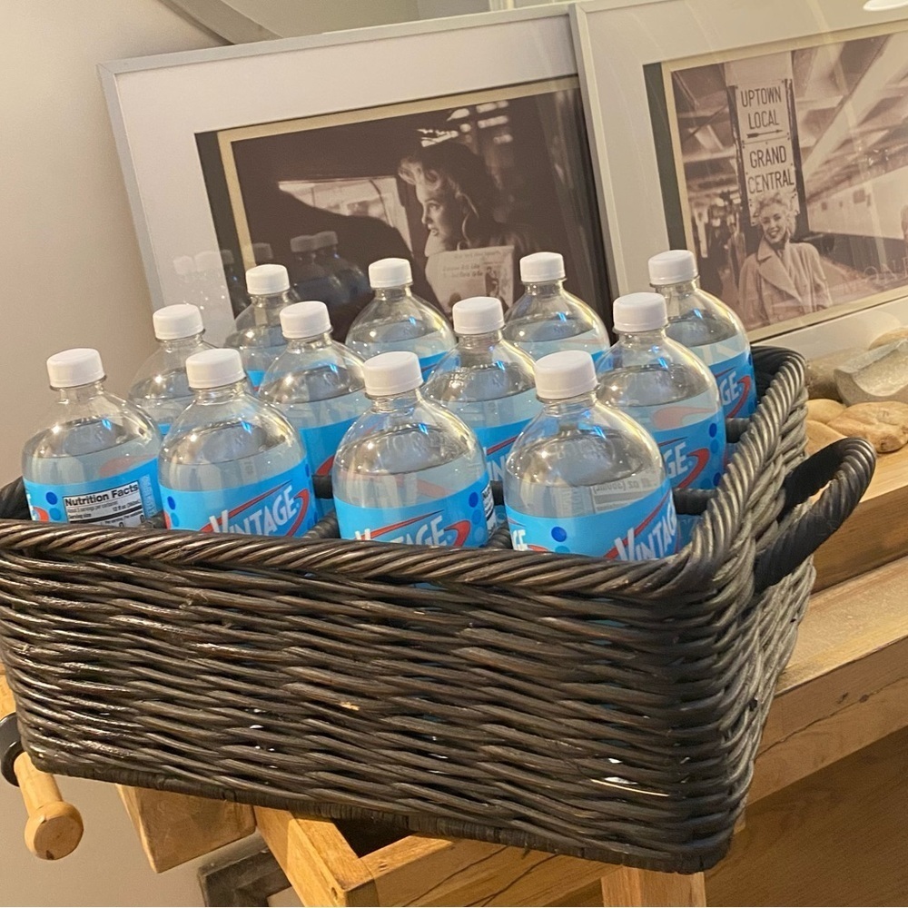 BOHO WICKER TWIG CANE 12-BOTTLES WINE BASKET TRAY WITH HANDLES